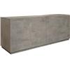 KONTE.DESIGN Credenza GORGONA in legno, finitura in grigio cemento, 180x50 cm