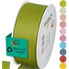 Halbach Seidenbänder Nastro regalo | larghezza 40 mm lunghezza 25 m | nastro prodotto in Germania | nastri regalo in varietà di colori e larghezze, perfetto per confezionare e decorare, colore: verde