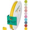 Halbach Seidenbänder Nastro regalo | larghezza 10 mm lunghezza 25 m | nastro prodotto in Germania | nastri regalo in diversi colori e larghezze, perfetto per confezionare e decorare, colore: giallo