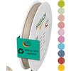 Halbach Seidenbänder Nastro per regali, larghezza 10 mm, lunghezza 25 m, prodotto in Germania, nastri regalo in diversi colori e larghezze, perfetti per confezionare e decorare, colore: lino