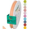 Halbach Seidenbänder Nastro regalo | larghezza 10 mm lunghezza 25 m | nastro prodotto in Germania | nastri regalo in diversi colori e larghezze, perfetto per confezionare e decorare, colore: albicocca