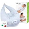 Dilamababy Cuscino Gravidanza Fiocchi di Memory e Fiber Made in Italy - Comodo per Dormire e per Allattamento - Supporto Ergonomico Pancia, Schiena, Gambe con Federa Sfoderabile e Lavabile