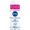 NIVEA Deodorante roll-on Fresh Natural (50 ml), deodorante senza alluminio (ACH) con protezione per 48 ore e cura delicata, deodorante con formula unica Infinifresh ed estratti di mare