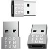 PORTENTUM 3X Adattatore USB C USB A - USB C Femmina a USB Maschio, Velocità 2.0, 480 MB, corpo premium in zinco ad alta resistenza al calore - adattatore USB a Tipo C di soli 4 grammi, ARGENTO