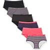 DIM Culotte Les Pockets in Cotone Elasticizzato Colorate Donna x6, Pacchetto logo rosa/nero, S