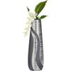 GILDE Vaso decorativo moderno per fiori, in ceramica, antracite, argento, altezza 49 cm