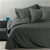 Caleffi 1005023 Cotone Vintage Parure Completo Copripiumino per Piazza e Mezza Letto, Antracite