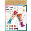 Folia 880409 - Carta glitterata, 10 colori assortiti, ca. 24 x 34 cm