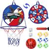 Goujfol Canestro Basket Bambini con Freccette Giocattoli, 2 in 1 Bersaglio Freccette e Mini Basket Bambino Giochi, Doppia Faccia Appendere Sportivo Giocattolo, Interni ed Esterno Gioco Regalo (Blu)