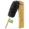 BAMBUA Spolverino per Polvere - [Microfibra Speciale] - Manico Bambù - Togli Ragnatele Allungabile - Spolverino Telescopico Premium per una Pulizia Sostenibile - Piumino per Spolverare (140 cm)