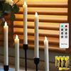 Rhytsing Set di 5 Candele a Led Avorio Coniche Cera Gocciolantecon Telecomando e Batterie, Natale Decorazione Luminosa Uso Interno H 25 cm