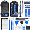 VMAN 145 in 1 Set Cacciaviti Precisione, Kit Cacciaviti Professionali Magnetici con Set Estrattore Viti Acciaio S2, Mini Cacciavite di Riparazione per Smartphone, iPhone, PC, Laptop, Occhiali-blu