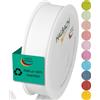 Halbach Seidenbänder Nastro regalo | larghezza 25 mm lunghezza 25 m | nastro prodotto in Germania | nastri regalo in diversi colori e larghezze, perfetto per confezionare e decorare, colore: bianco