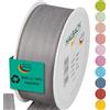 Halbach Seidenbänder Nastro regalo | larghezza 40 mm lunghezza 25 m | nastro prodotto in Germania | nastri regalo in varietà di colori e larghezze, perfetto per confezionare e decorare, colore: grigio