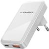 Elexlinco 20W Caricatore USB C da Muro, 2 Porte Carica Rapida Caricabatterie, PD Power Delivery &Quick Charge 3.0, Compatible with iPhone14/13/12 PRO, iPad PRO e Di Piu (White)