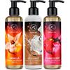AROMATIKA trust the power of nature Olio da Massaggio Sensuale Vaniglia - Cocco - Fragola 3x200ml - Olio di Сocco - Oli di Mandorle e Vinaccioli - Commestibile - Olio per Momenti Emozionanti - Olio per Massaggi Rilassante