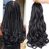 DT CHERYL DT CHERRY French Curly Braiding Hair 8 Pack Loose Wavy Curl Braiding Extensions for Black Women, 24'' French Curl Crochet Pre-Stretched Bouncy Synthetic Hair (60.9cm, 1B#)