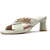 L37 HANDMADE SHOES Give Me Strength, Sandalo con Tacco Donna, Verde, 37 EU