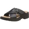 Clarks Coast Cross, Sandali scorrevoli Donna, Pelle Nera, 40 EU