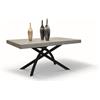 Tavolo GORGONA in legno, finitura in grigio cemento e metallo verniciato antracite, allungabile 140×90 cm - 220×90 cm