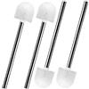 DAWRIS TNSLAND 4Pcs Spazzolone WC, Spazzola da Toilette, Scopino WC con Spazzola in Setole e Manico Lungo in Inox, Strumento di Pulizia Toliet per Doccia, Angoli, Cucina, Pulizia profonda, bianco