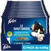 Felix Purina Felix Le Ghiottonerie Cibo Umido per Gatti con Salmone e Tonno, 48 buste da 85g