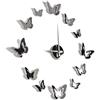 DESIGN DELIGHTS Orologio da parete di design, motivo farfalla, nero, in acciaio inox, decorazione da parete con 12 farfalle singole