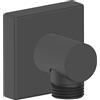 Duravit Universal Gomito a parete, Gomito di collegamento alla doccia con copertura quadrata a parete, Raccordo del tubo flessibile doccia, nero opaco