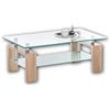Stella Trading Mango II, tavolino da caffè Effetto Rovere Sonoma, spazioso Tavolo ripiano in Vetro per Il Vostro Salotto, 100 x 46 x 60 cm