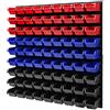 PAFEN Scaffalatura da parete impilabile, 772 x 780 mm, 81 pezzi per casse officina, sistema di deposito (rosso/blu/nero)