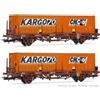 JOUEF HJ6224 Carro Lgs con stanti SNCF , livrea marrone, 2 container 20' Kargo70