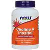 Now Foods Colina 250 mg e Inositolo 250 mg 100 Capsule Vegetali