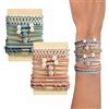 RIXERKOC 20 pezzi di fasce per capelli elastici Boho per donne, braccialetti e elastici per capelli a doppio uso per capelli spessi/ code di cavallo, accessori per capelli senza danni per ragazze