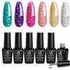 beetles Gel Polish Beetles Smalto Semipermente per Unghie in Gel, 6 Colori Smalto Gel Per Unghie 7.5ml Set, Lampada UV/LED Secca, Kit French Manicure Neutro