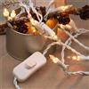 Hellum Catena luminosa interna alimentata a corrente, mini catena luminosa di 20 lampadine di ricambio chiare e calde, 2,85 m, cavo bianco 20 luci con spina per Natale < 59 lumen 832051