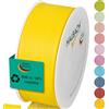Halbach Seidenbänder Nastro regalo | larghezza 40 mm lunghezza 25 m | nastro prodotto in Germania | nastri regalo in diversi colori e larghezze, perfetto per confezionare e decorare, colore: limone