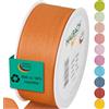 Halbach Seidenbänder Nastro per regali, larghezza 40 mm, lunghezza 25 m, prodotto in Germania, nastro regalo in diversi colori e larghezze, perfetto per confezionare e decorare, colore: cognac