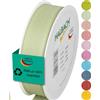 Halbach Seidenbänder Nastro per regali, larghezza 25 mm, lunghezza 25 m, prodotto in Germania, nastri regalo in diversi colori e larghezze, perfetto per confezionare e decorare, colore: verde pallido
