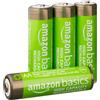 Amazon Basics - Batterie AA ricaricabili, ad alta capacità, 2400 mAh, NiMh, pre-caricate, confezione da 4