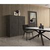 KONTE.DESIGN Credenza FAVIGNANA in legno, finitura in acciaio ossidato, piano effetto marmo statuario, 136x50 cm