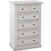 Vicentini arreda CASSETTIERA CINQUINO IN LEGNO SHABBY CHIC BIANCO ANTICATO ANTE TELAIO