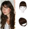 BARSDAR Frangia Clip Capelli Veri, 100% Naturali Frangetta Air Bangs French Bangs Frangia Extension Clip Capelli Veri Cura Capelli Donna lavabile/tingibile