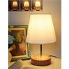HSLighting Lampada da Comodino: Lampada da Tavolo Touch Dimmable Control Moderna Lampada da Tavolo a LED con Lampadine la Lettura Soggiorno Stanza dei Bambini Paralume in Tessuto per da Letto