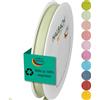 Halbach Seidenbänder Nastro regalo | larghezza 10 mm lunghezza 25 m | nastro prodotto in Germania | nastri regalo in varietà di colori e larghezze, perfetto per confezionare e decorare, colore: verde