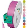 Halbach Seidenbänder Nastro per regali, larghezza 25 mm, lunghezza 25 m, prodotto in Germania, nastri regalo in diversi colori e larghezze, perfetto per confezionare e decorare, colore: rosa rosa