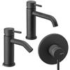 Vema Rubinetterie Vema - Maira nero set lavabo + bidet con scarico + misc. docciaV27010FO+V27070F0+V27130FO