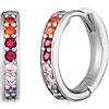 Engelsrufer ERE-WARM-ZIM-CR-13 - Orecchini a cerchio, in argento Sterling con zirconi in colori caldi, diametro: 21 mm, 21mm, Argento sterling, Zirconia cubica