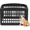 Iris Ohyama Estensione per recinto per cani, A60cm, 4 Pannelli, Nero, Plastica, Parco, Per Cucciolo, Gatti, Animali domestici, Interni, Esterni, Gabbia, Cuccia, Canile, CI-604E Panel