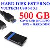 VULTECH HDD HARD DISK ESTERNO 500GB 2,5" USB 3.0 VULTECH RICONDIZIONATO DATI VIDEO FOTO