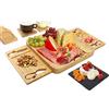 Todeco Tagliere per Formaggi in Legno di bambù, per Aperitivo Formaggio o Salumi, con Set di Coltelli e cassetti, per vino carne frutta, Il miglior regalo per Natale, San Valentino, Compleanno